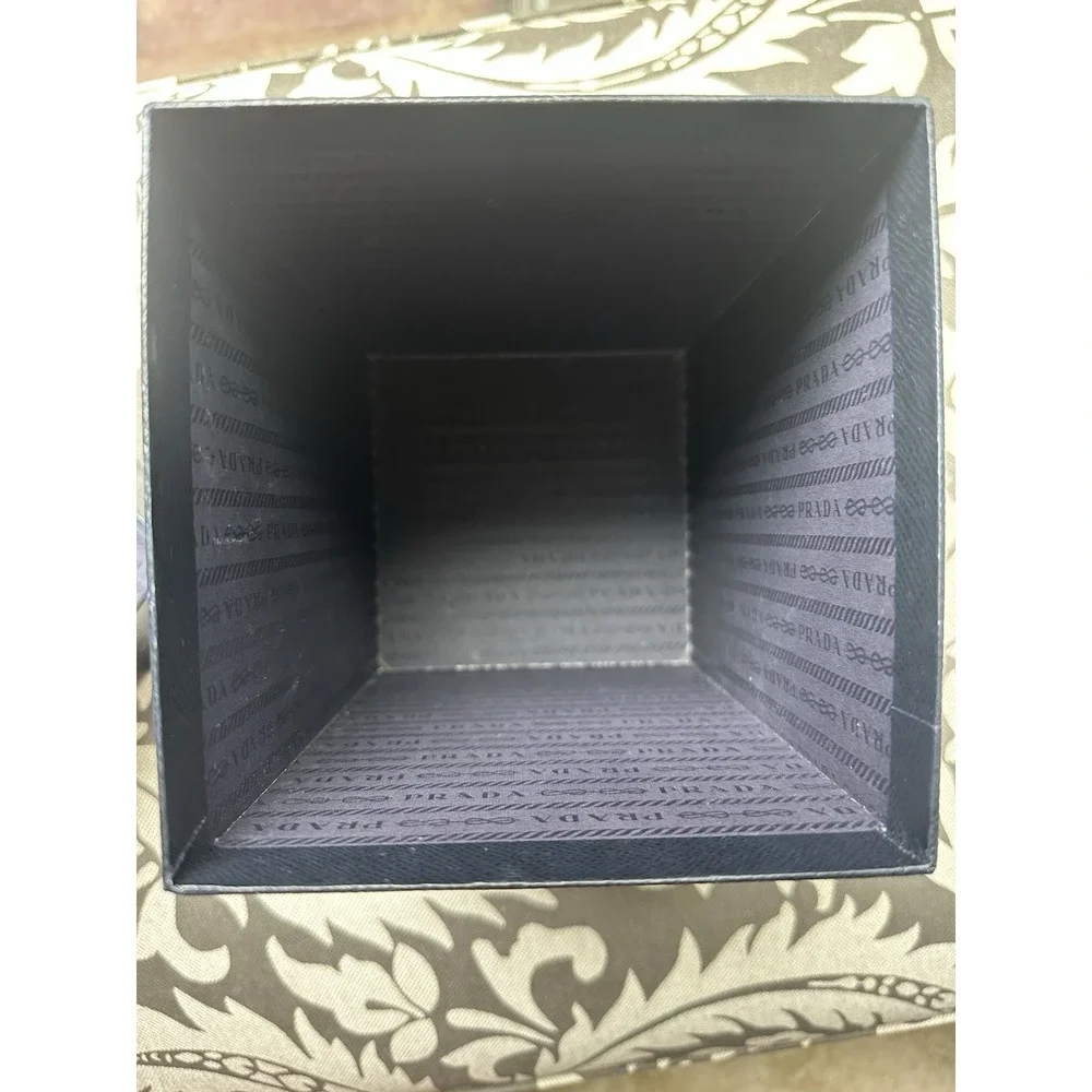 Prada Milano Gift Box 10.5 X 6 X 6 Aprox Storage Empty Black Present Luxury